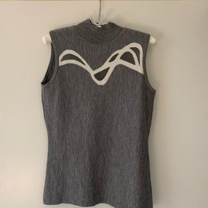 Elie Tahari merino wool top - tulle panel cutouts